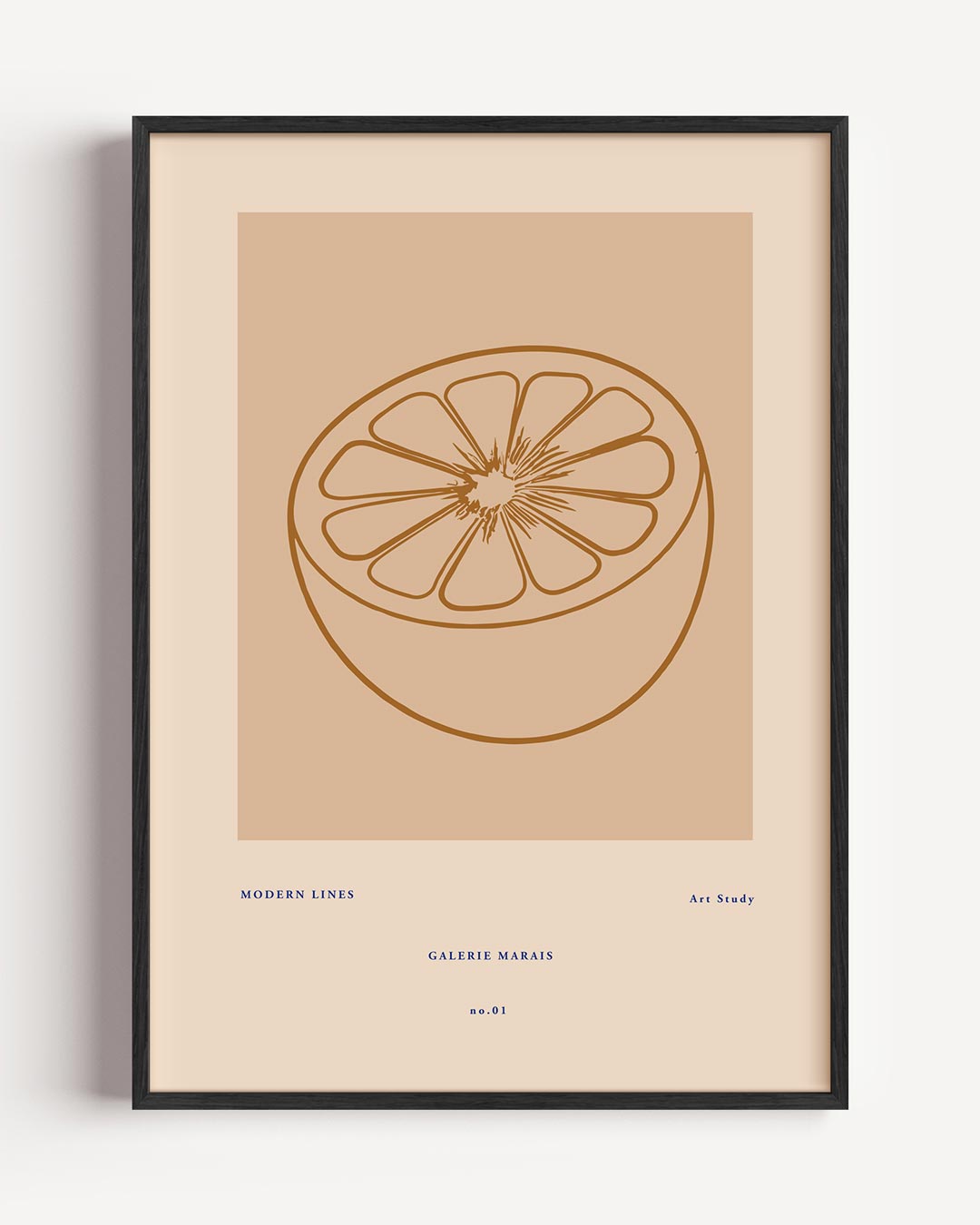 Moderne Lijnen Grapefruit Poster-WallArtistic