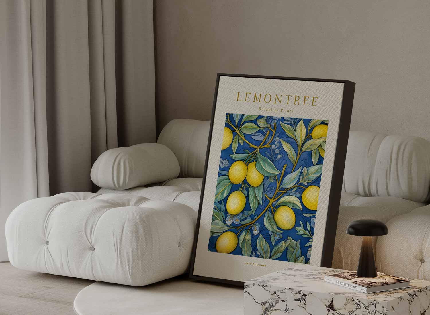 Citroenboom Botanische Print Kunstwerk-canvas-dibond-plexiglas-wanddecoratie-WallArtistic