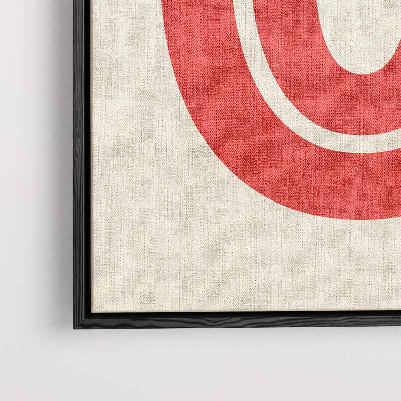 Retro Stijlvolle Rode O Kunstwerk-canvas-dibond-plexiglas-wanddecoratie-WallArtistic