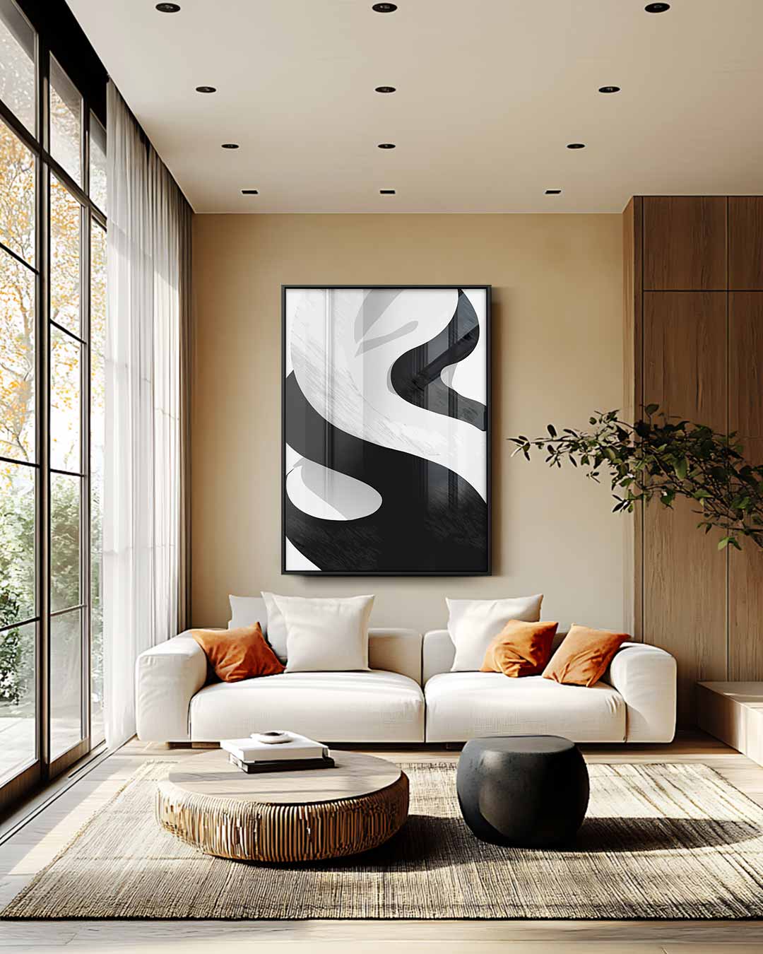 Abstracte Golfbeweging Kunstwerk-canvas-dibond-plexiglas-wanddecoratie-WallArtistic