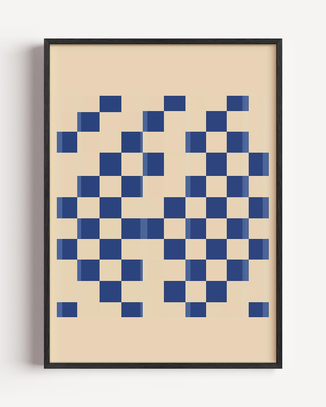 Stijlvolle Blauw-Ruit Kunstposter-WallArtistic