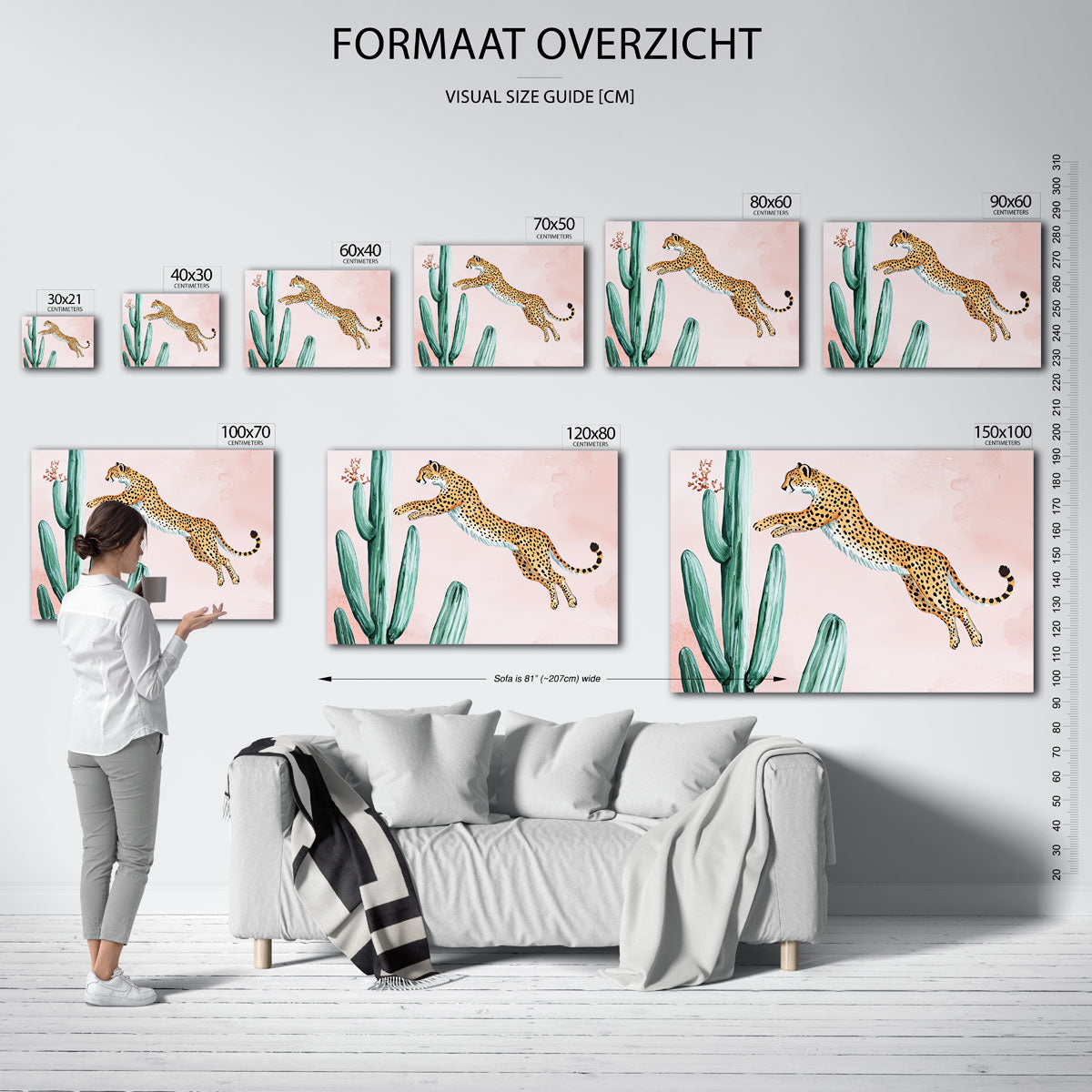 Springende cheetah Poster