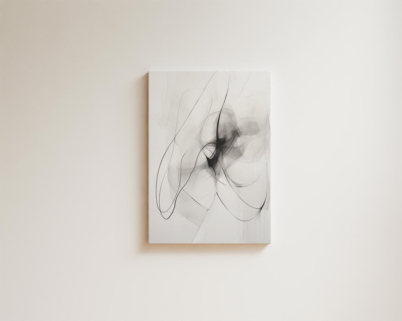 Dromerige Zwart-Witte Abstractie Kunstwerk-canvas-dibond-plexiglas-wanddecoratie-WallArtistic