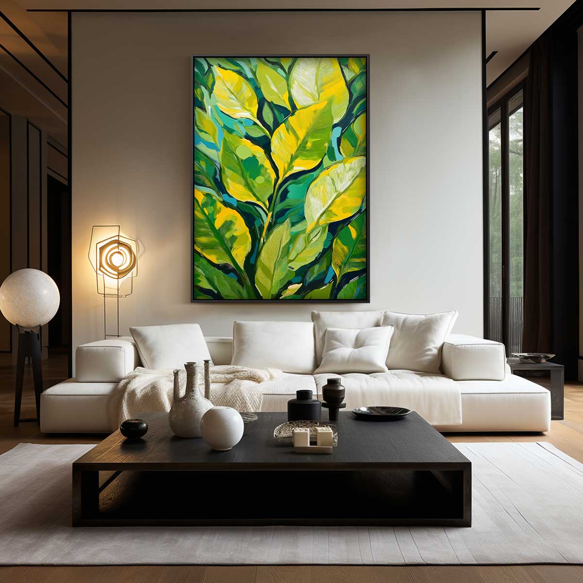 Groene Bladeren Sfeer Kunstwerk-canvas-dibond-plexiglas-wanddecoratie-WallArtistic