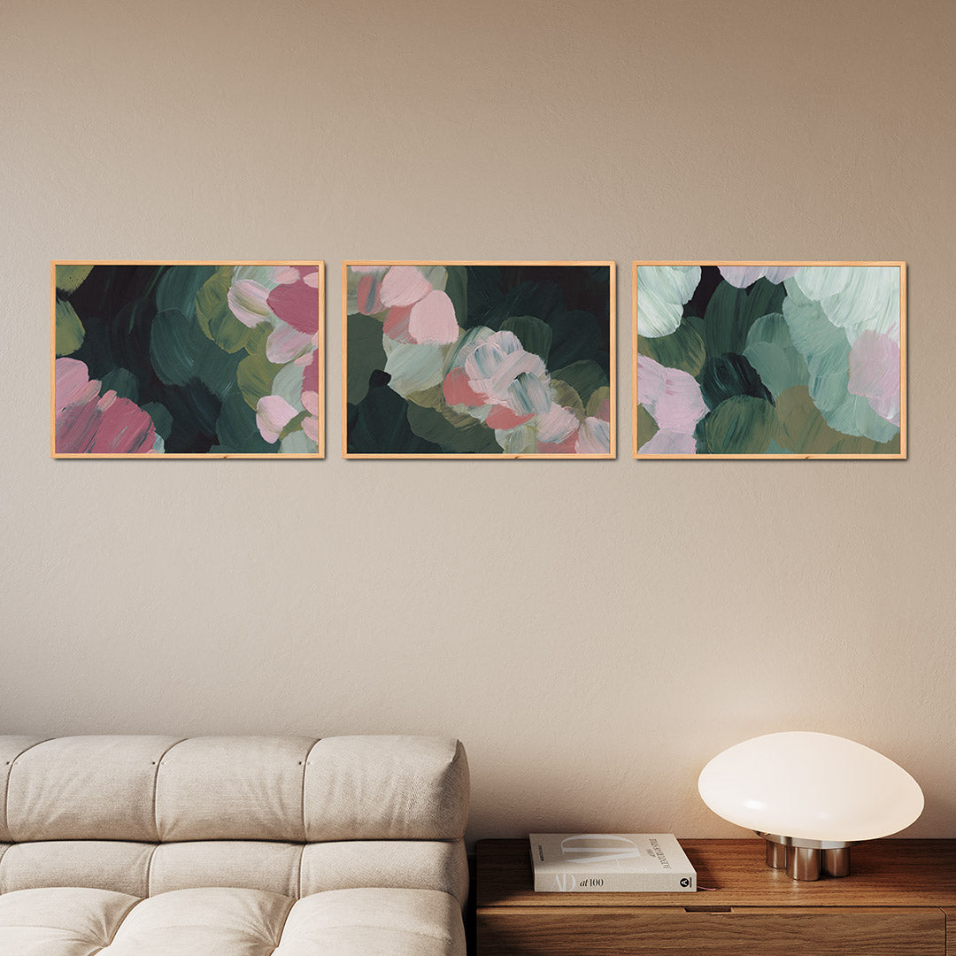 Kleurige borstelstreken Posterset