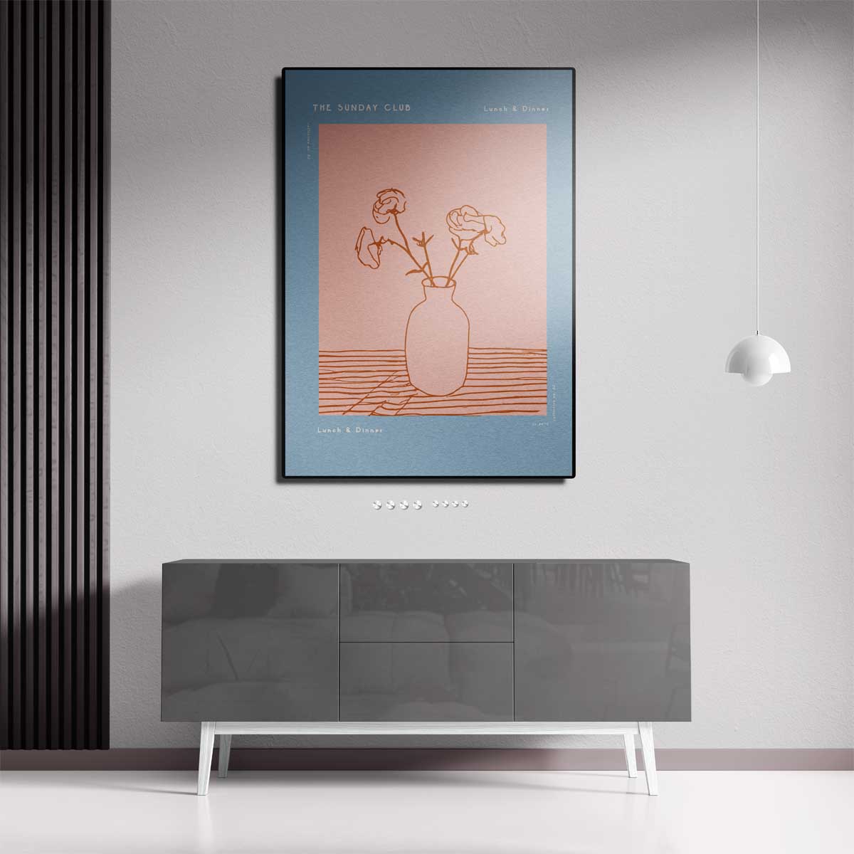 Eenvoudige Bloemenvaas Kunstwerk-canvas-dibond-plexiglas-wanddecoratie-WallArtistic