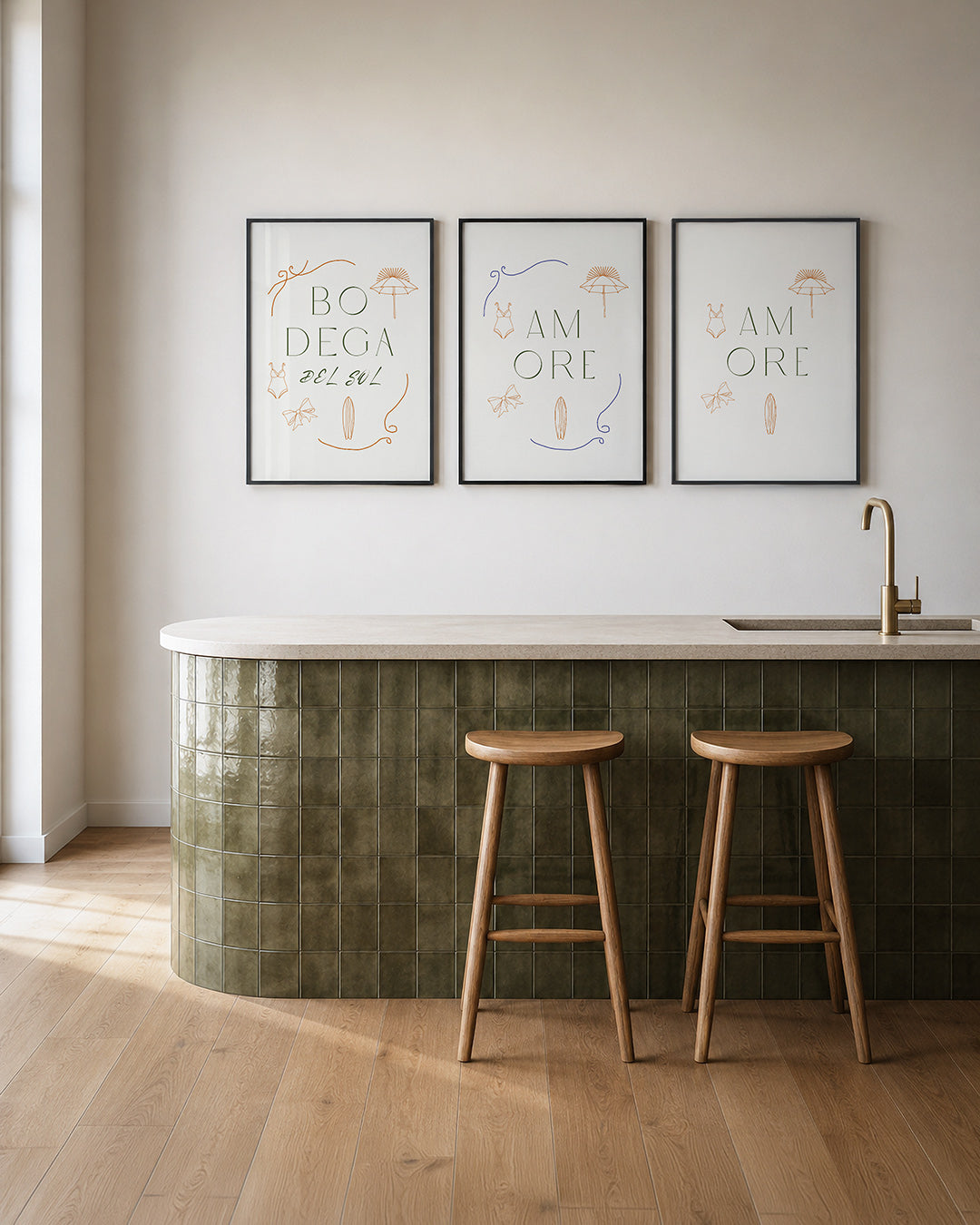 Zomerse lijnenspel Posterset