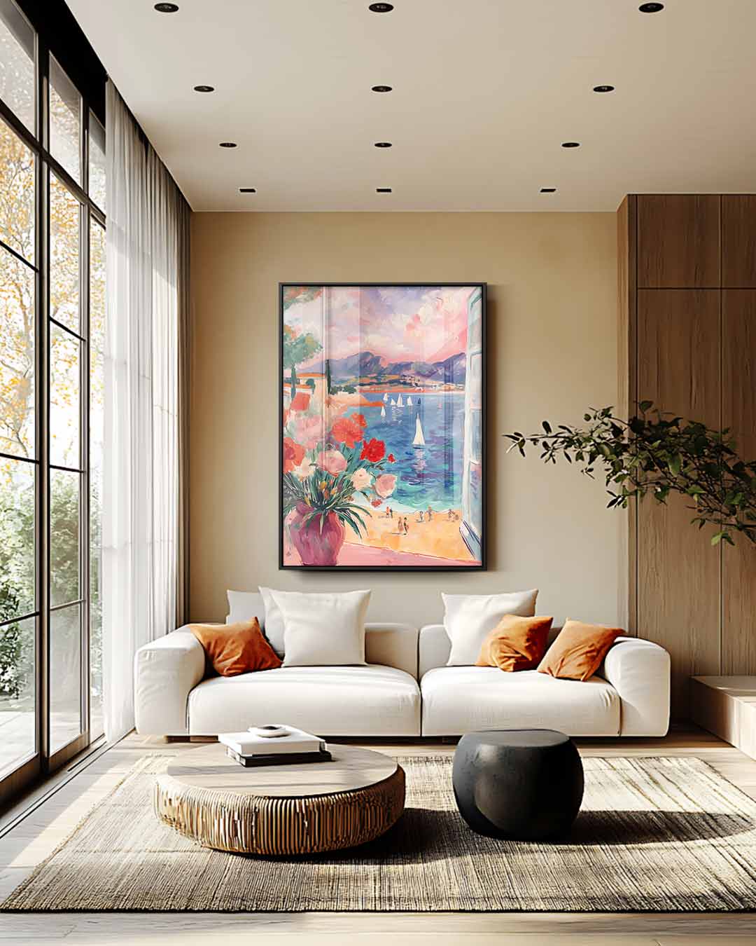 Uitzicht op een Mediterraan Paradijs Kunstwerk-canvas-dibond-plexiglas-wanddecoratie-WallArtistic
