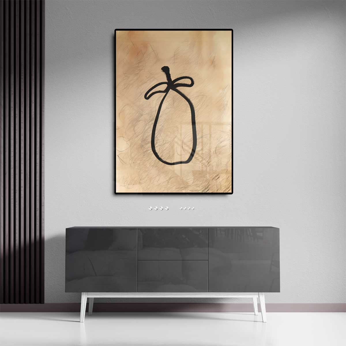 Simpele Schoonheid: Abstracte Vaas Kunstwerk-canvas-dibond-plexiglas-wanddecoratie-WallArtistic