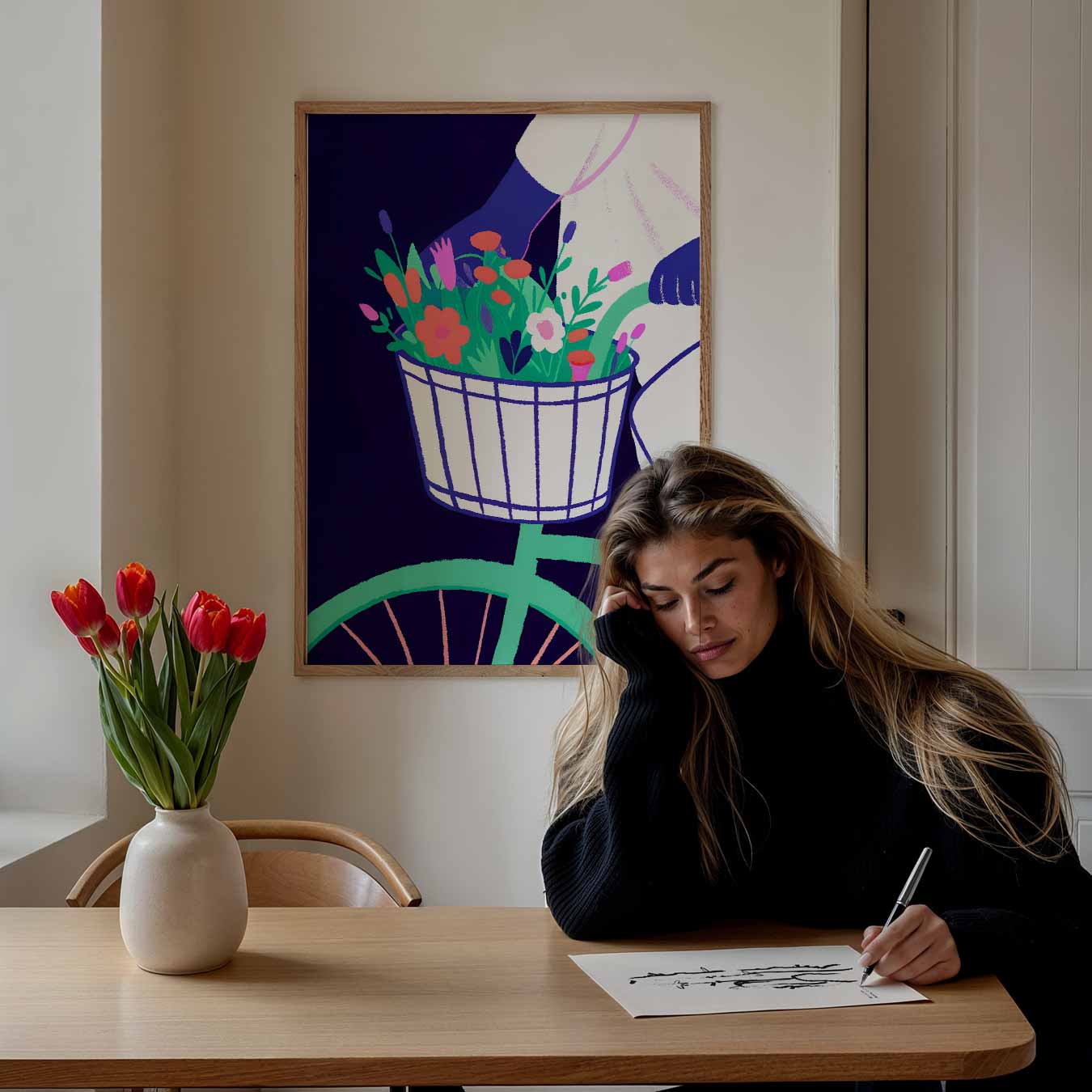 Vrolijke Fietstocht Poster-WallArtistic