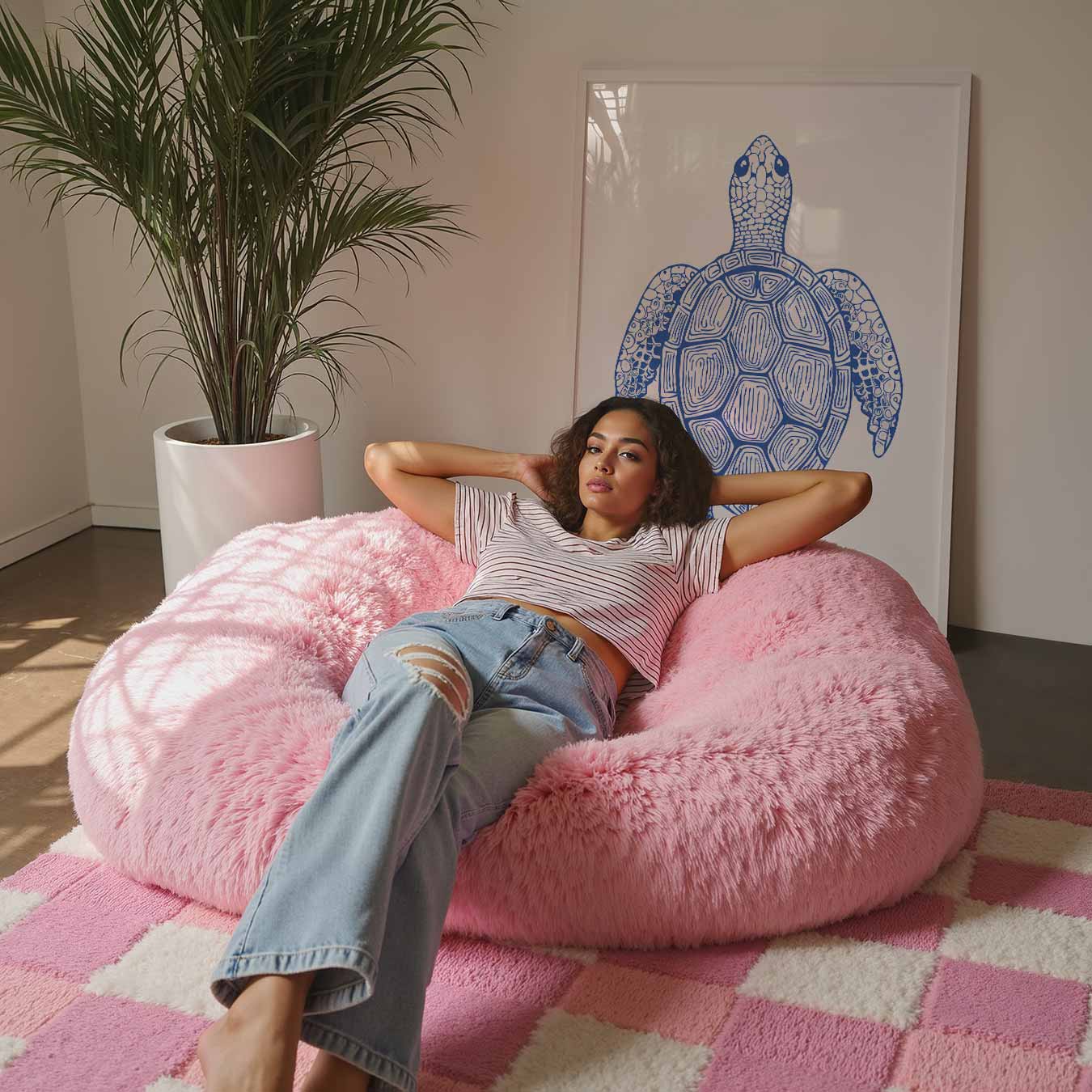 Relaxte Schildpad Illustratie Poster-WallArtistic