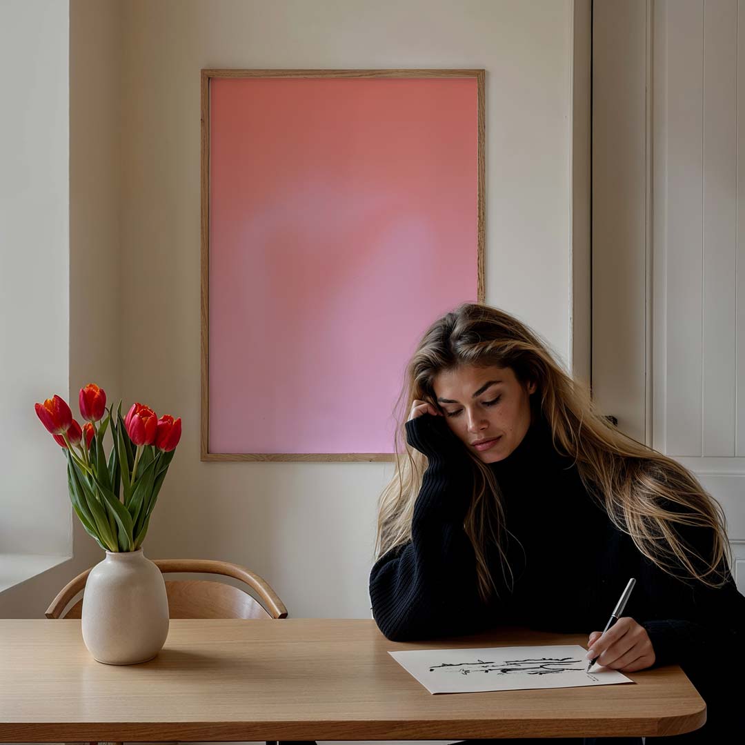 Dreamy Pink Gradient Poster-WallArtistic