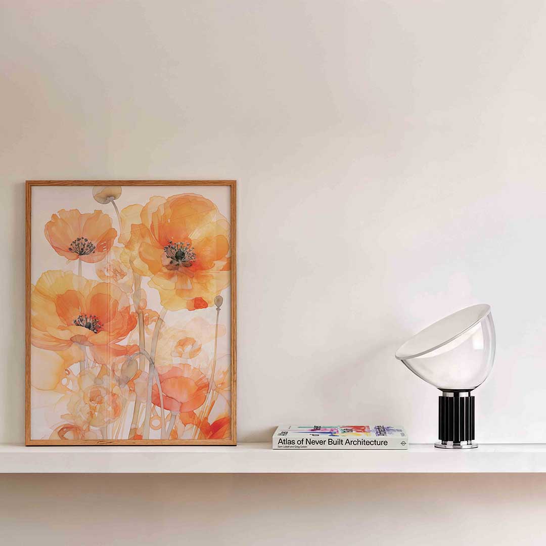 Oranje bloemen Poster