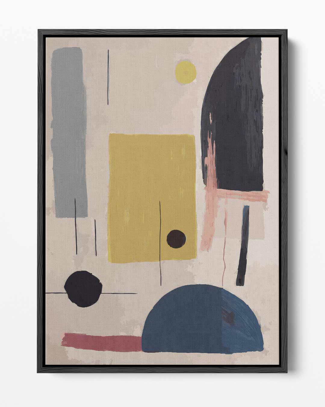 Kleurrijke Abstracte Compositie Kunstwerk-canvas-dibond-plexiglas-wanddecoratie-WallArtistic