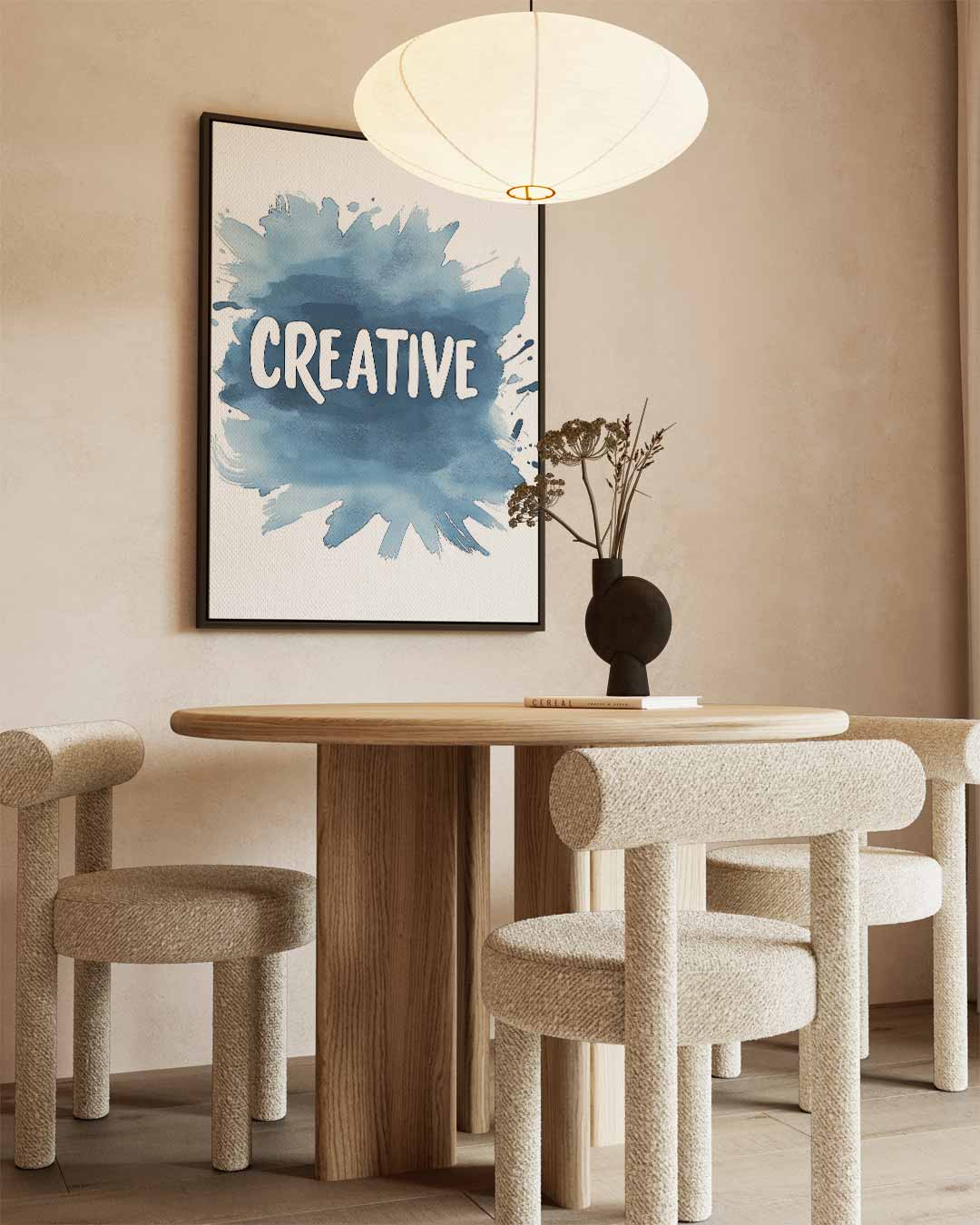 Creatieve Blauwe Verfspetters Kunstwerk-canvas-dibond-plexiglas-wanddecoratie-WallArtistic