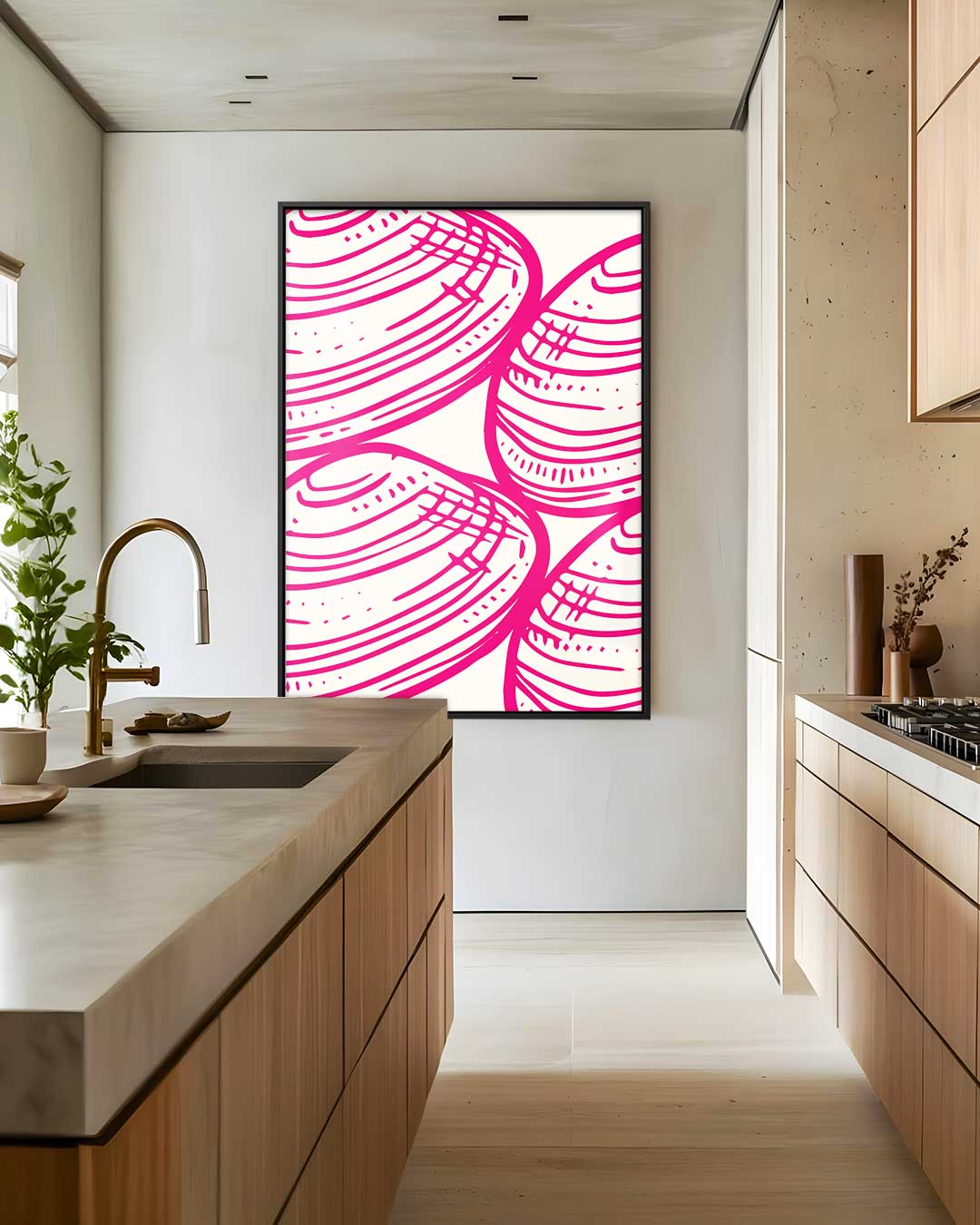 Schelpvormige Patrons in Roze Kunstwerk-canvas-dibond-plexiglas-wanddecoratie-WallArtistic