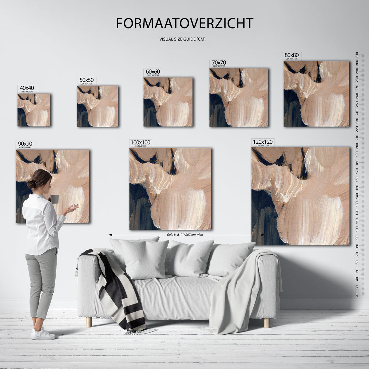 Abstracte penseelstreken Poster