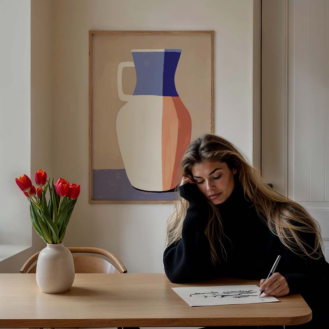 Kleurrijke Vaas Kunstposter-WallArtistic