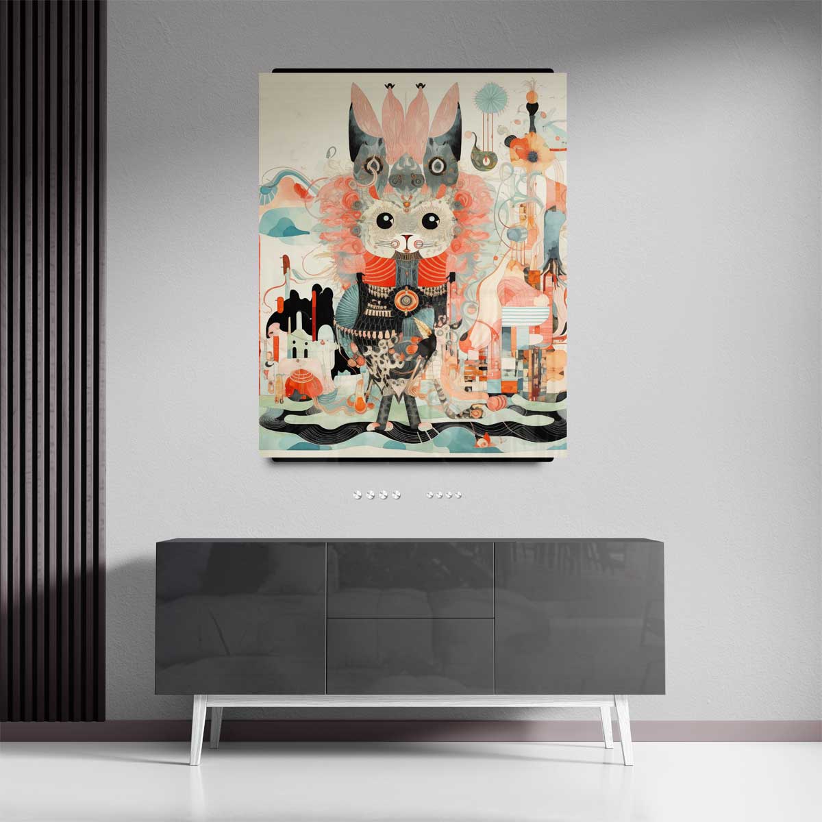 Magische Kat Avontuur Kunstwerk-canvas-dibond-plexiglas-wanddecoratie-WallArtistic