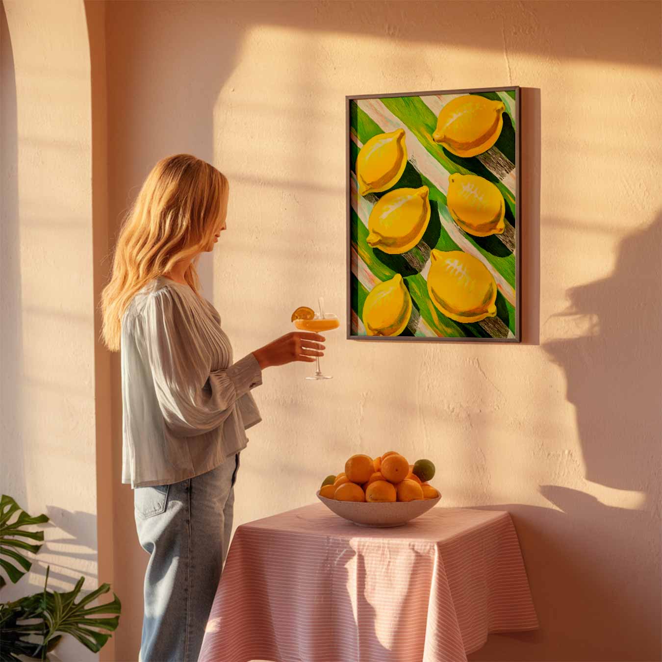 Zonnige Citroenen Kunstposter-WallArtistic