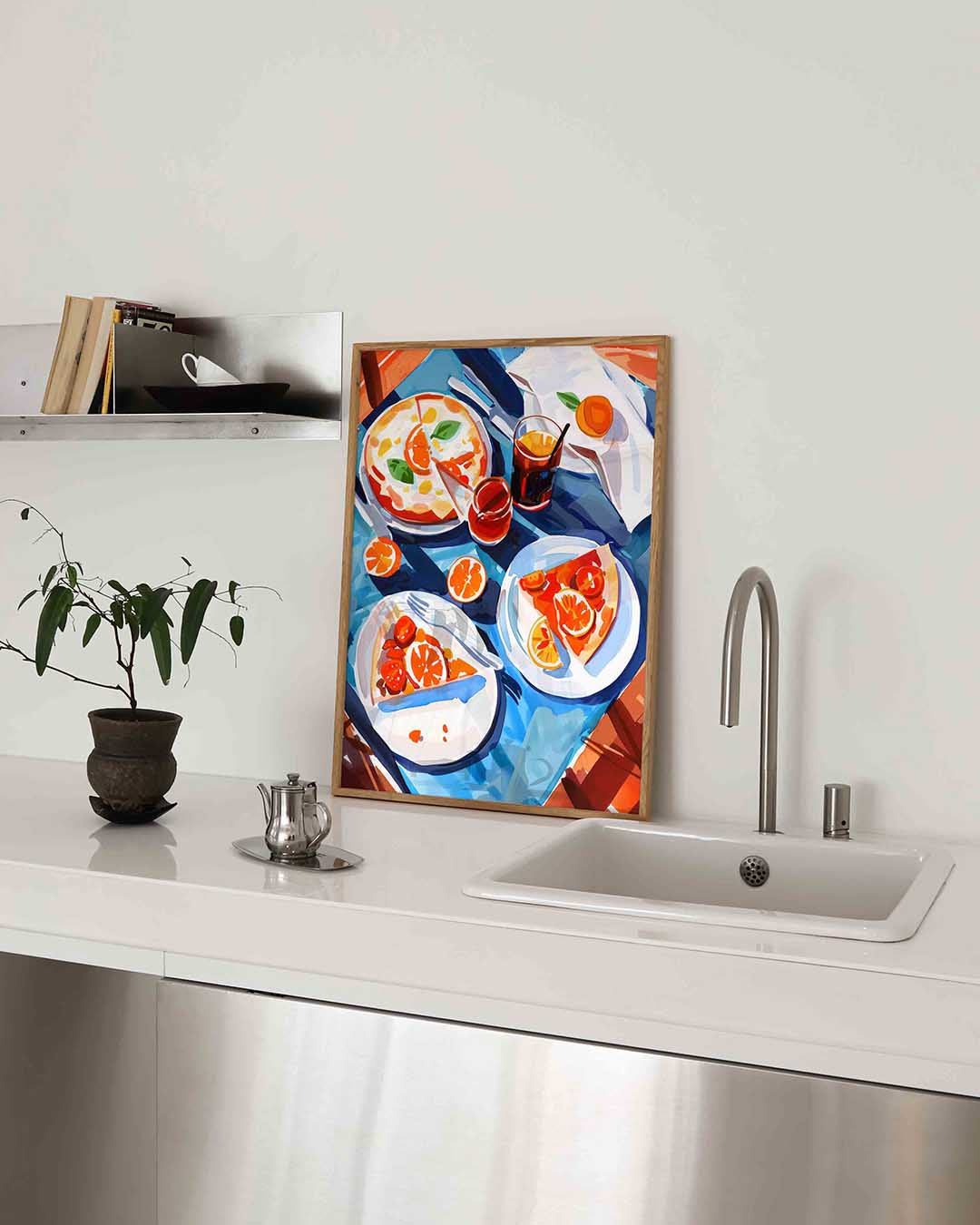 Pizza en drankjes Poster