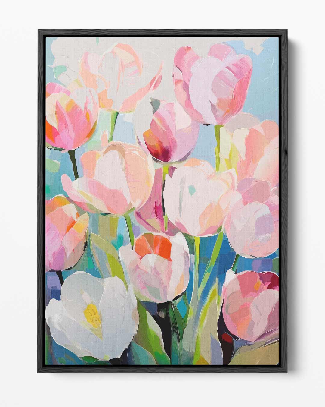 Kleurrijke Lente Tulpen Kunstwerk-canvas-dibond-plexiglas-wanddecoratie-WallArtistic