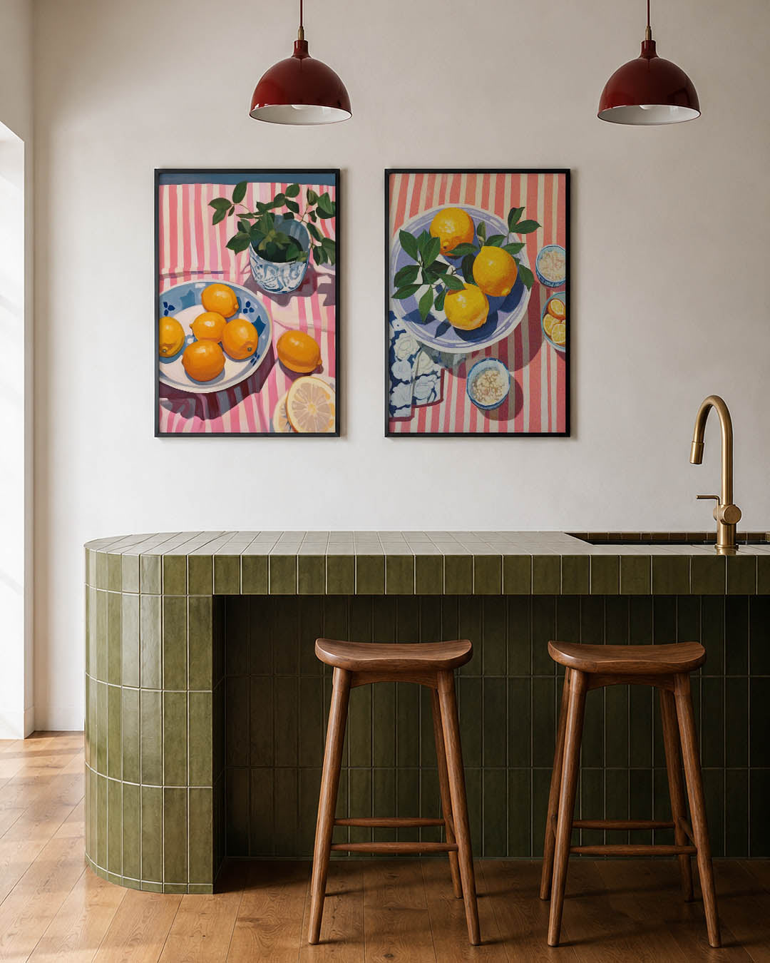 Citroen en strepen Posterset
