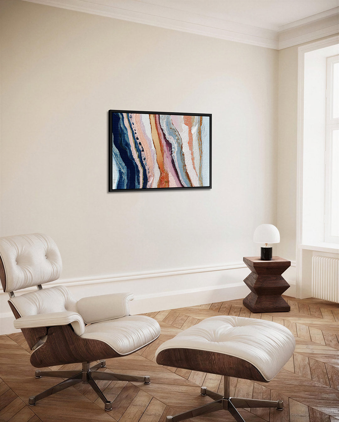 Kleurrijke golvende lijnen Kunstwerk