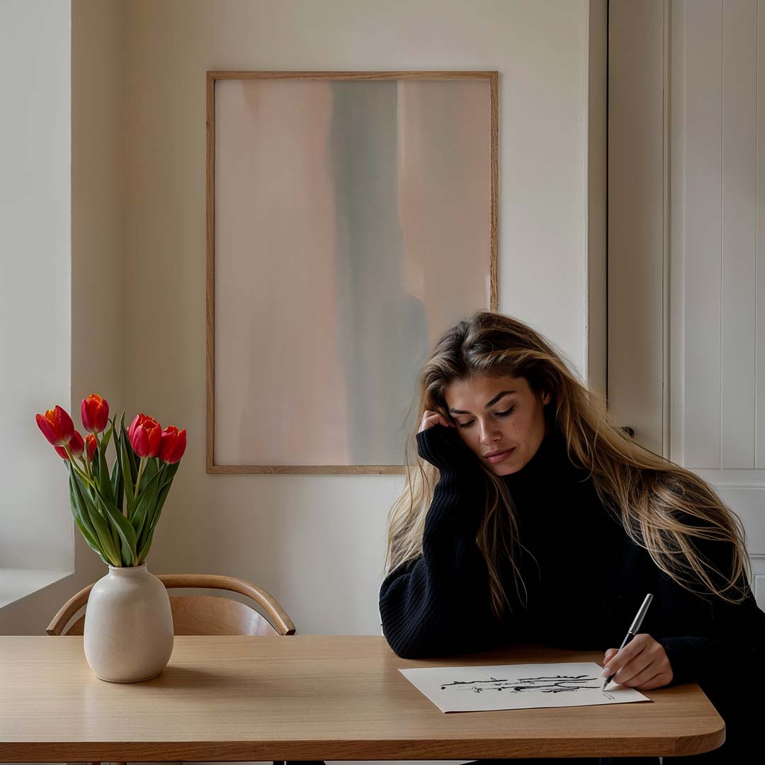 Dromerige Abstracte Schilderijposter-WallArtistic