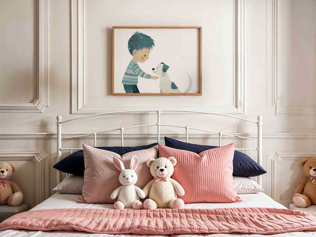 Jongen met hond Poster