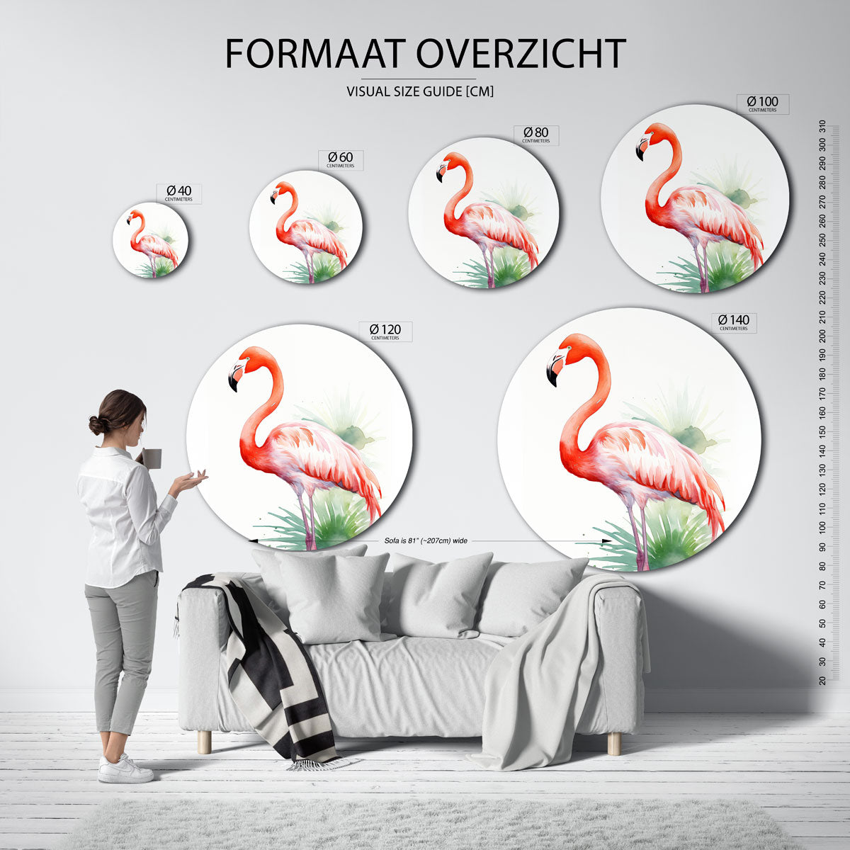 Flamingo Muurcirkel
