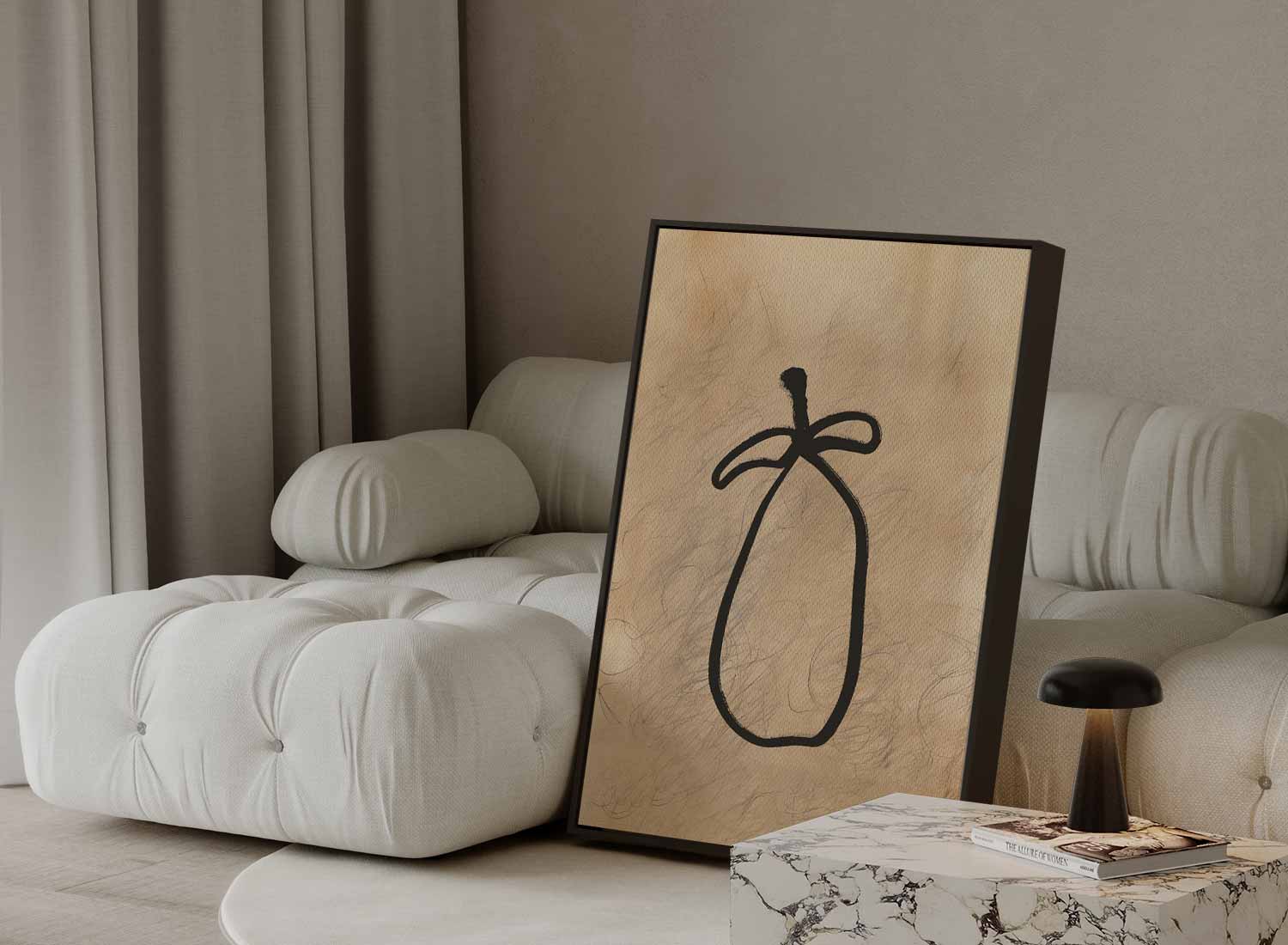 Simpele Schoonheid: Abstracte Vaas Kunstwerk-canvas-dibond-plexiglas-wanddecoratie-WallArtistic