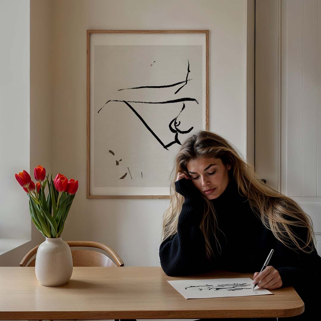 Minimalistische Lichaamslijnen Poster-WallArtistic