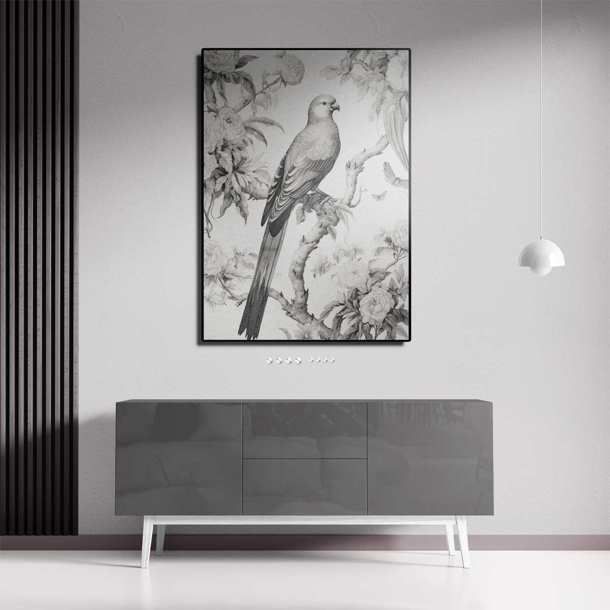 Elegante Parkiet in Bloemenpracht Kunstwerk-canvas-dibond-plexiglas-wanddecoratie-WallArtistic