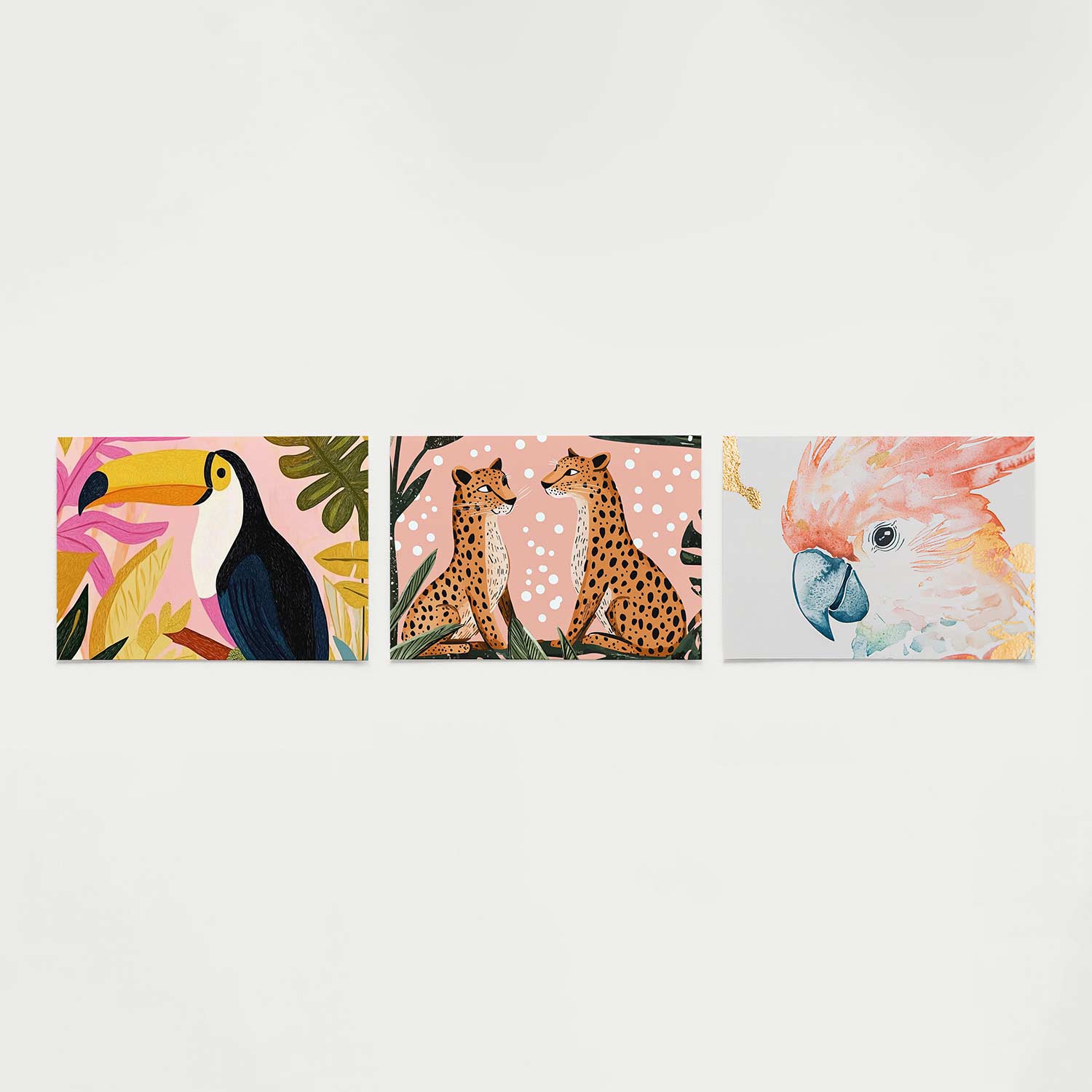 Vogel en bladeren Posterset