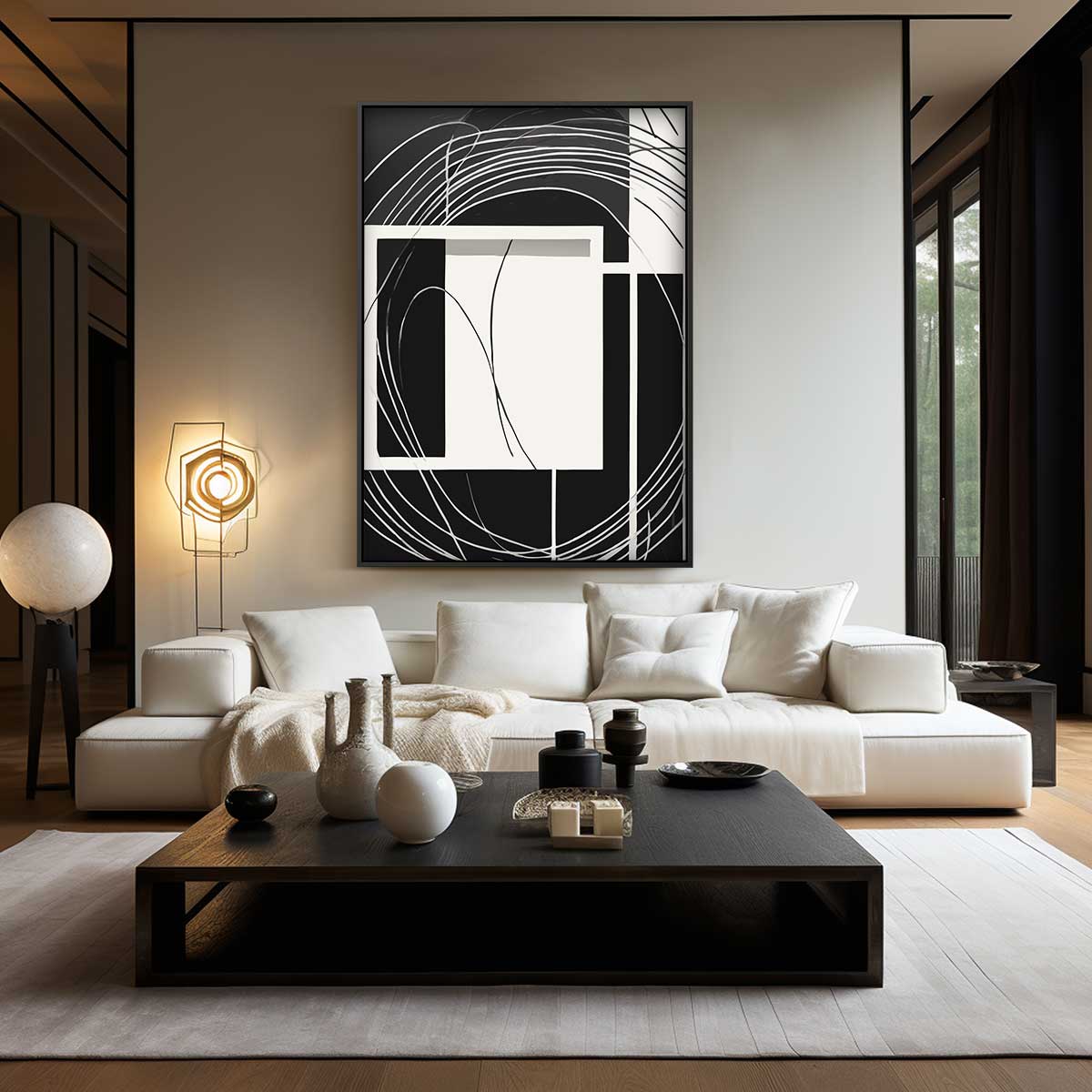 Spelen met Lijnen - Abstract Tweeluik Kunstwerk-canvas-dibond-plexiglas-wanddecoratie-WallArtistic