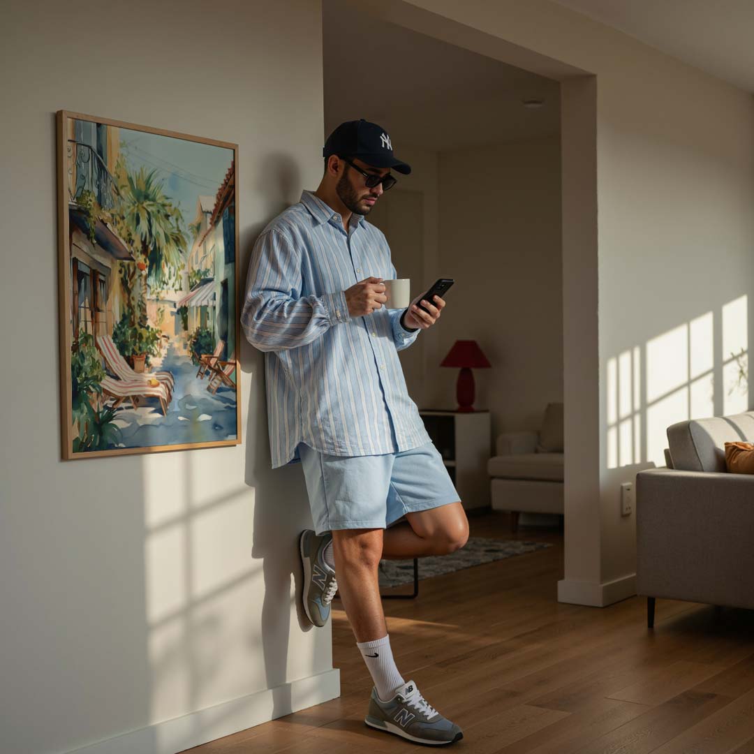 Zonnige Mediterraanse Binnenplaats Poster-WallArtistic