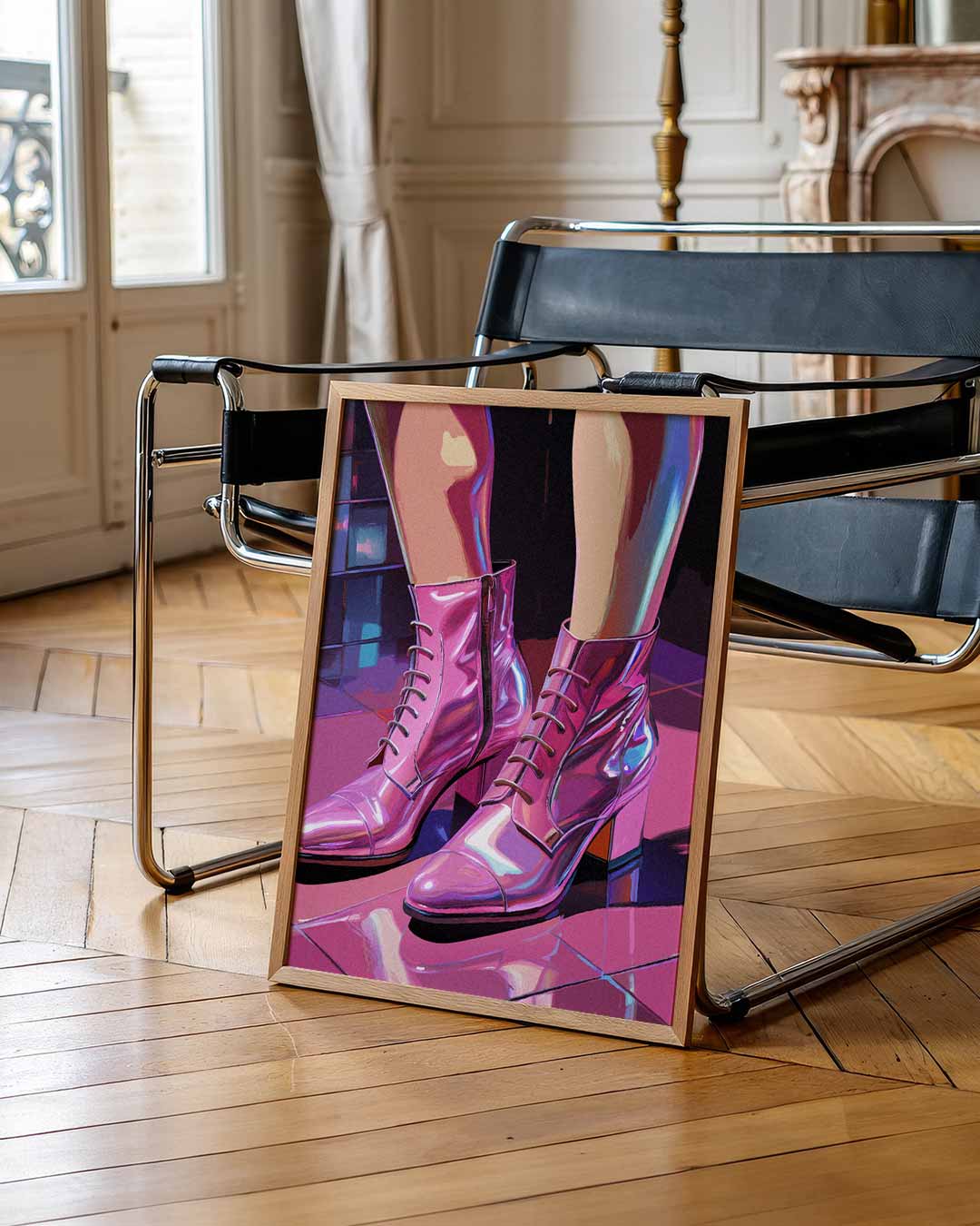 Trendy Roze Enkellaarsjes Poster