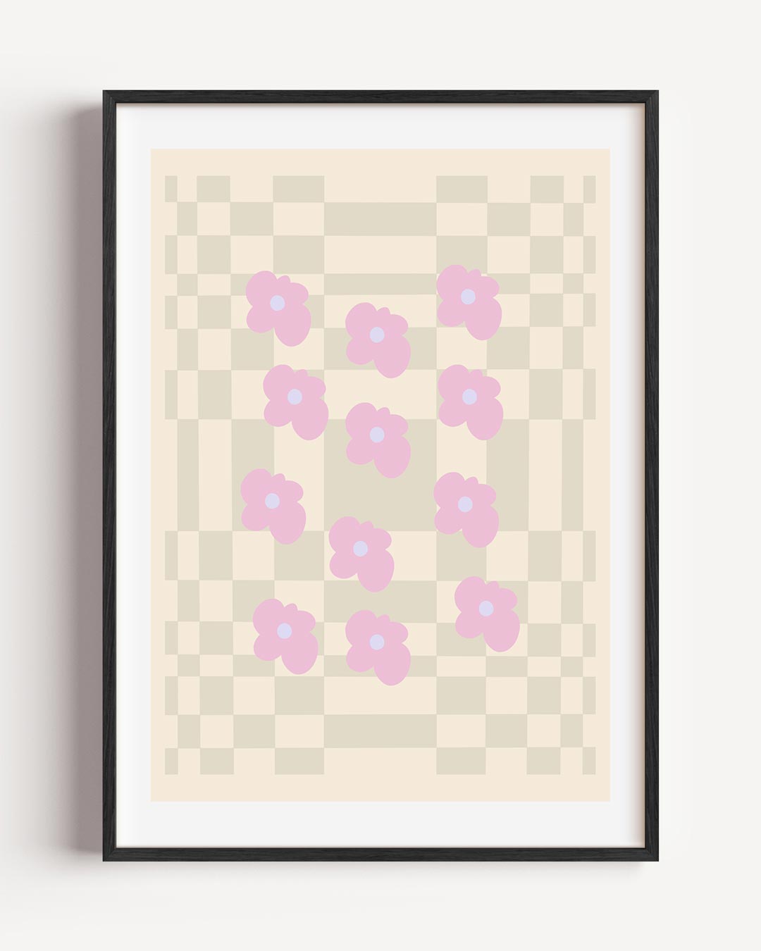 Zachte Bloesem Op Beige Poster-WallArtistic