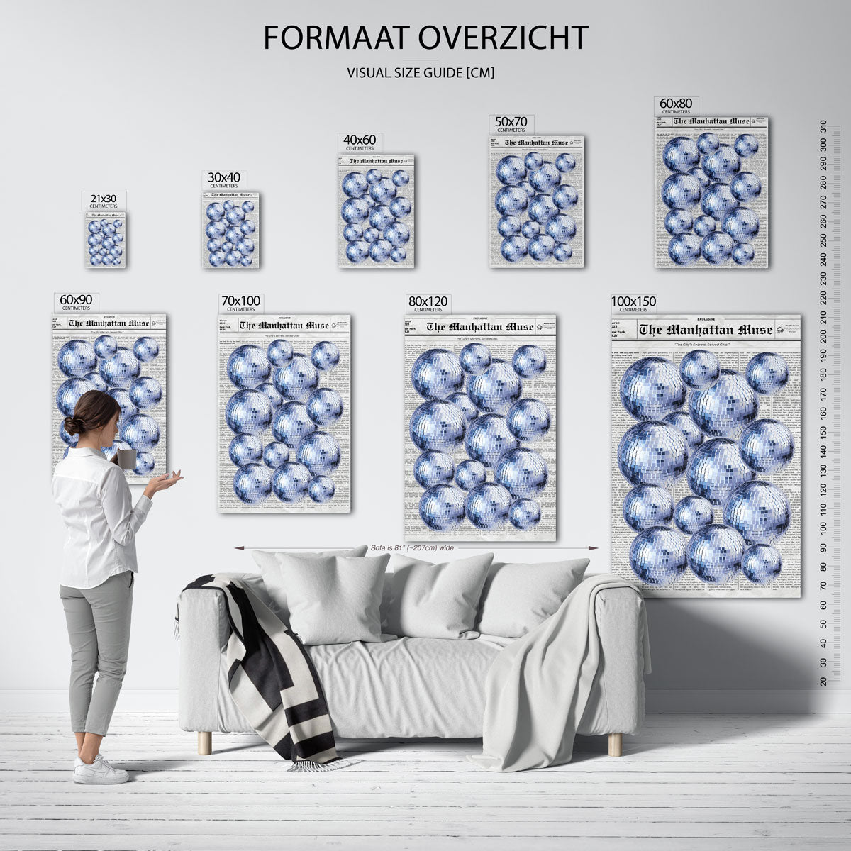 Disco ball en krantenachtergrond Poster