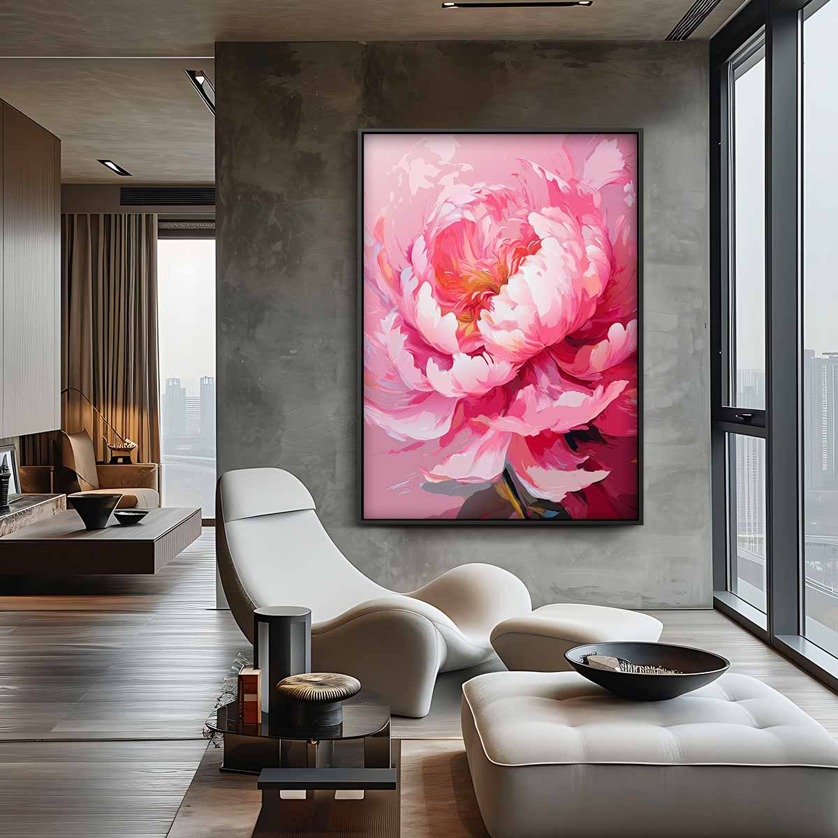 Stralende Bloem Fantasie Kunstwerk-canvas-dibond-plexiglas-wanddecoratie-WallArtistic