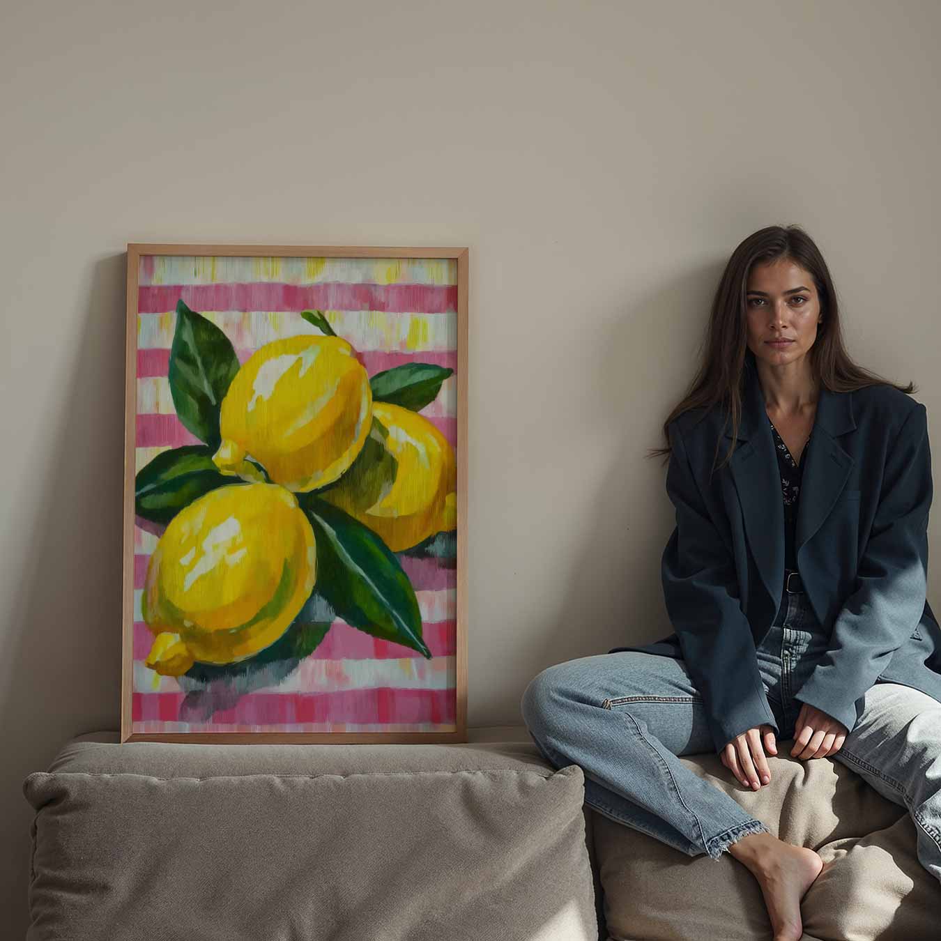 Zomerse Citroen Schilderij Poster-WallArtistic