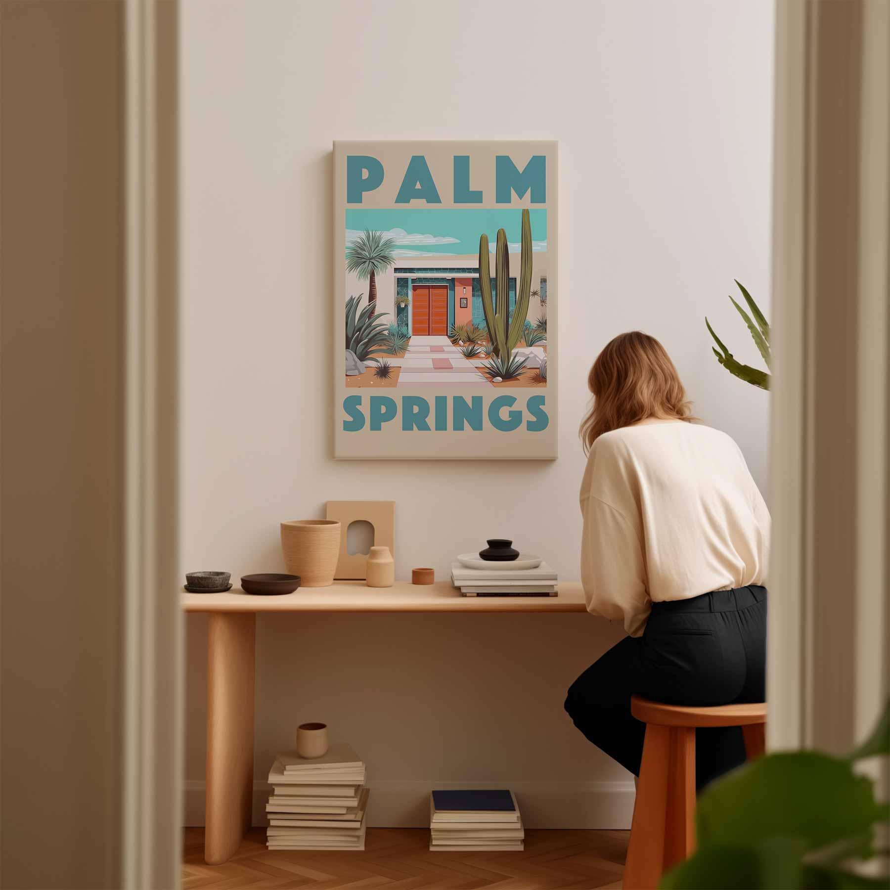 Palm Springs Retro Kunstwerk-canvas-dibond-plexiglas-wanddecoratie-WallArtistic