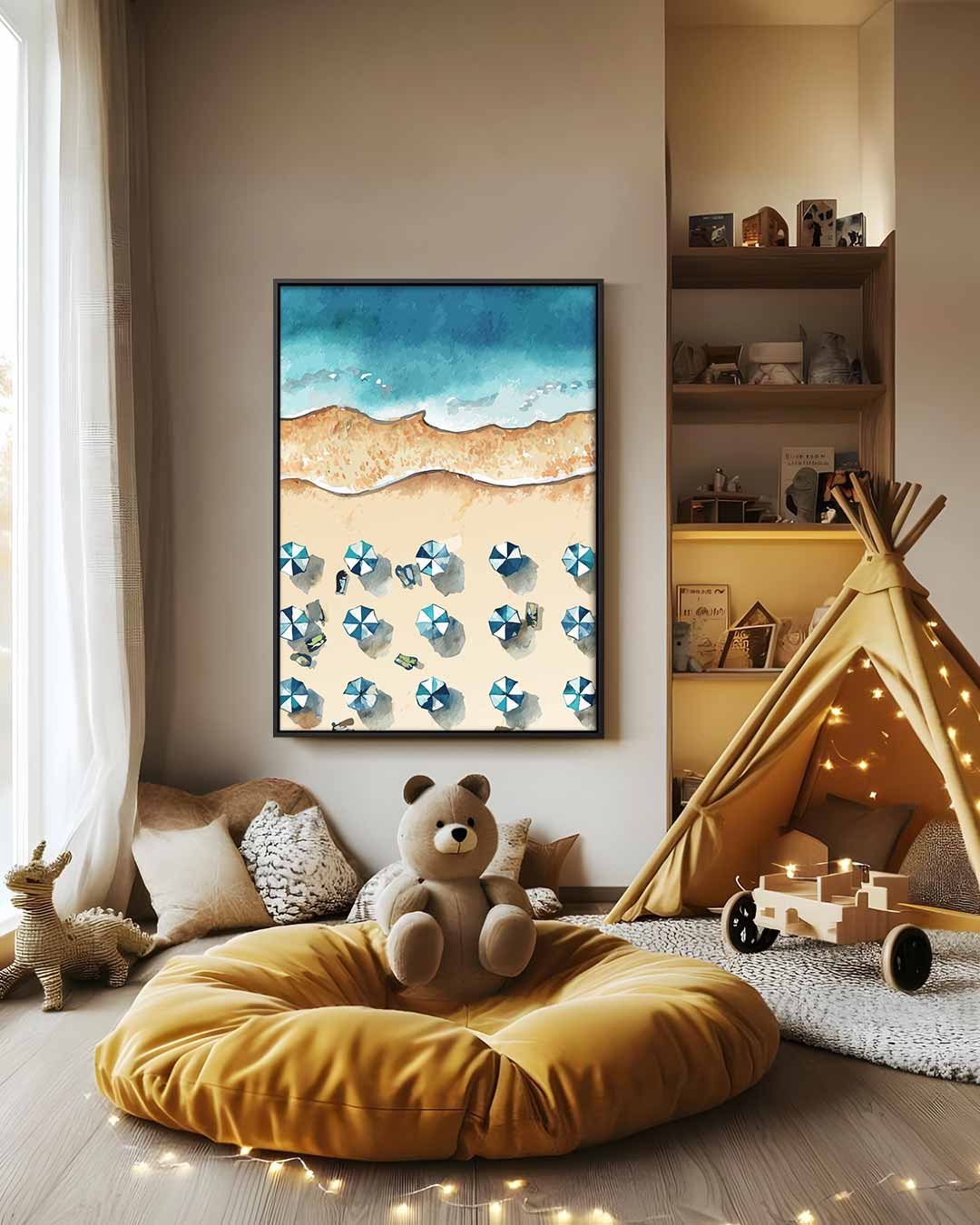 Strandparadijs van Boven Kunstwerk-canvas-dibond-plexiglas-wanddecoratie-WallArtistic