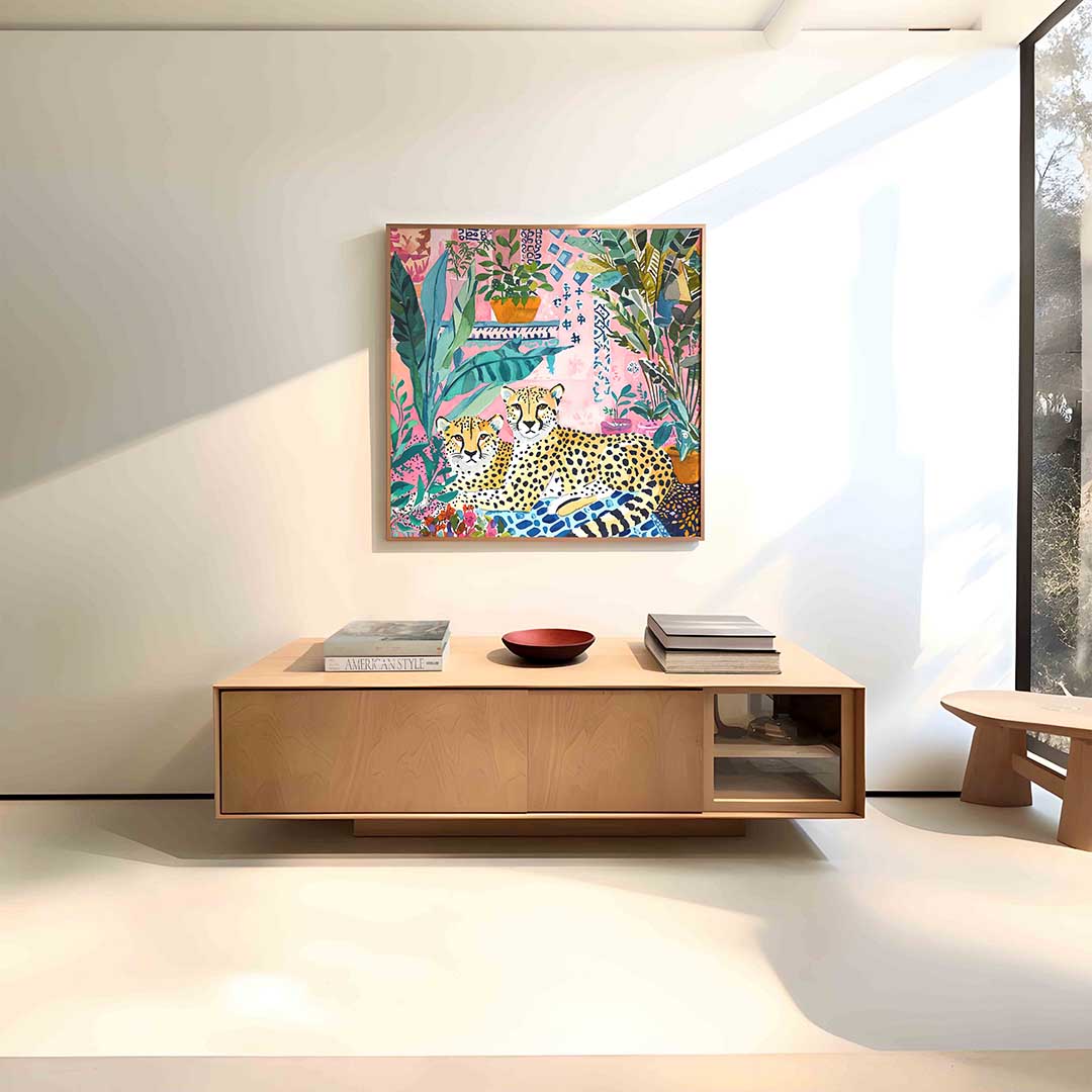 Luipaarden en planten Poster