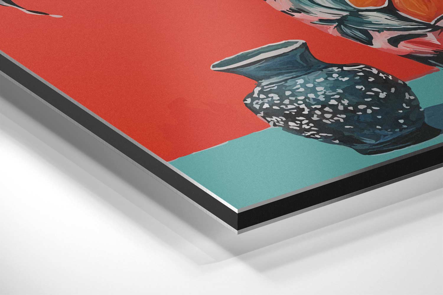 Kleurrijke Bladeren in Bloempotten Kunstwerk-canvas-dibond-plexiglas-wanddecoratie-WallArtistic
