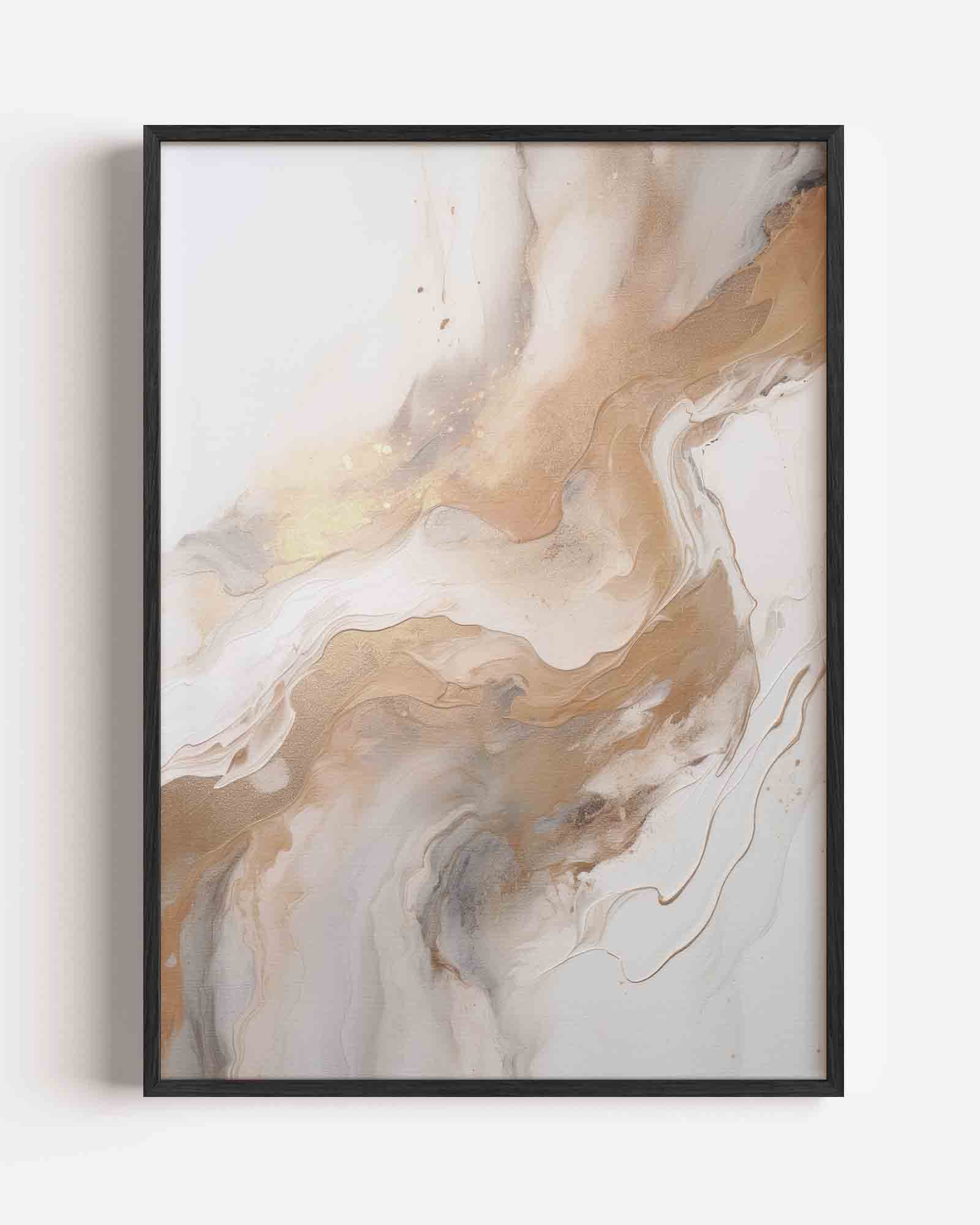 Abstracte beige en witte Poster