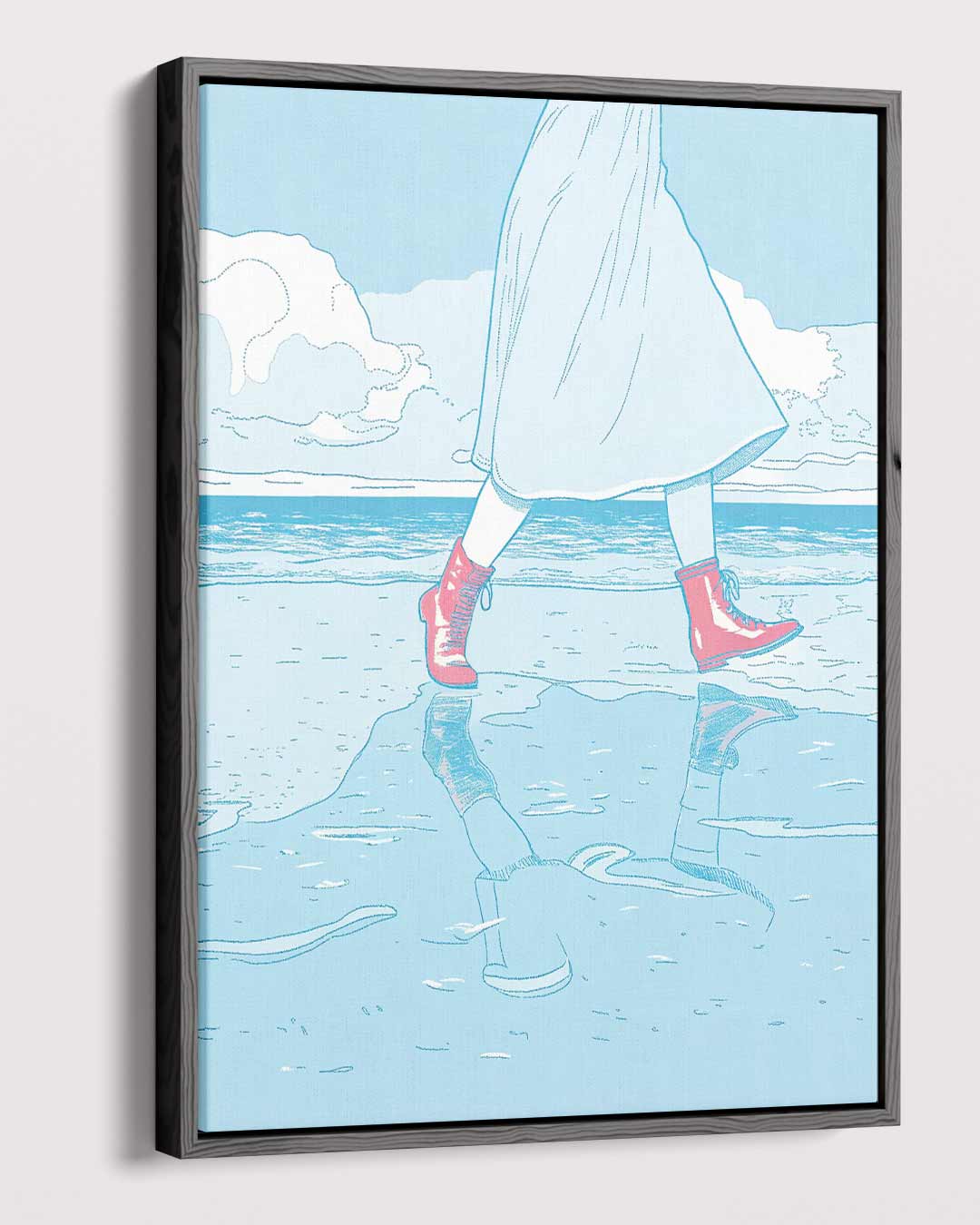 Roodlaarsjes aan Zee Kunstwerk-canvas-dibond-plexiglas-wanddecoratie-WallArtistic