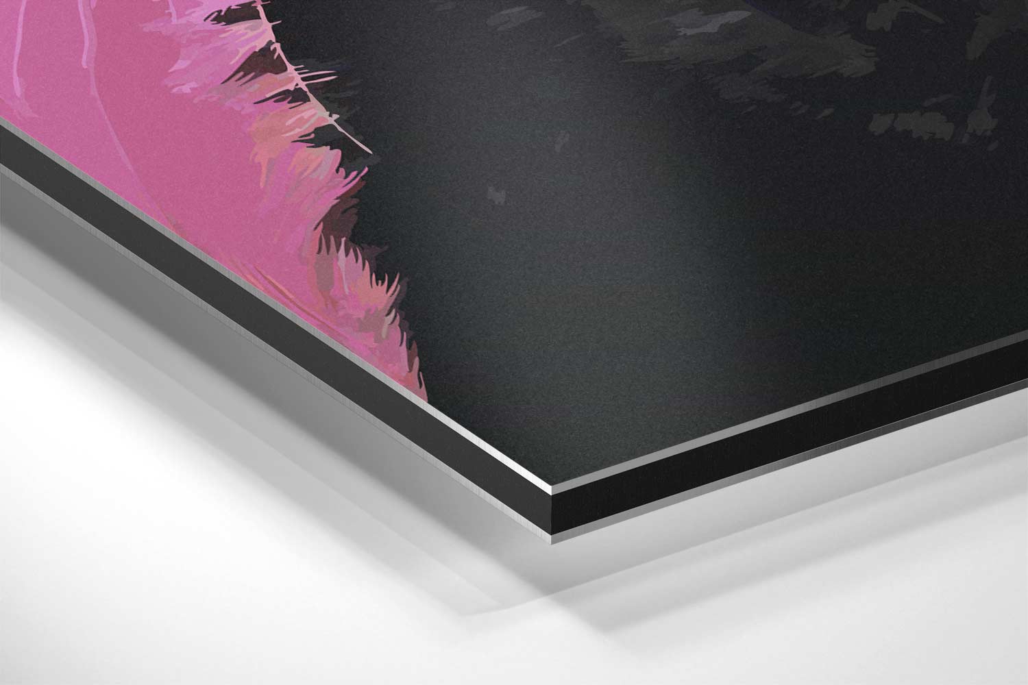 Kattenportret met Roze Achtergrond Kunstwerk-canvas-dibond-plexiglas-wanddecoratie-WallArtistic