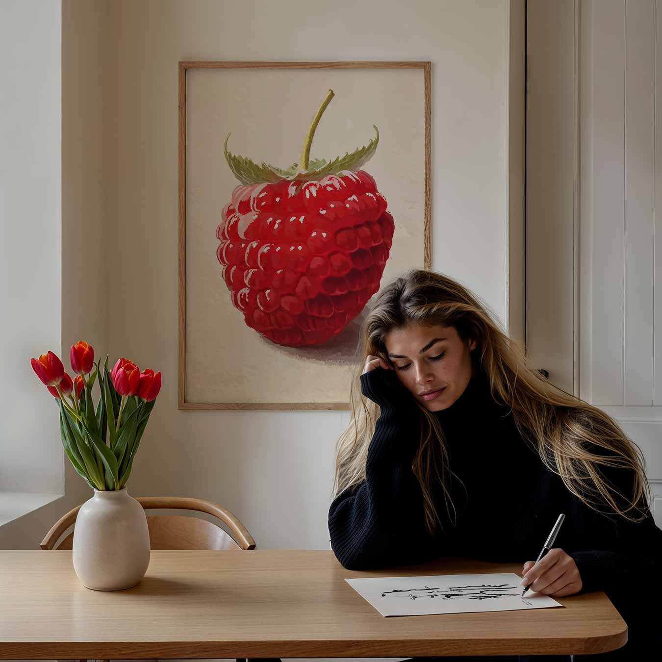 Romantische Frambozenposter